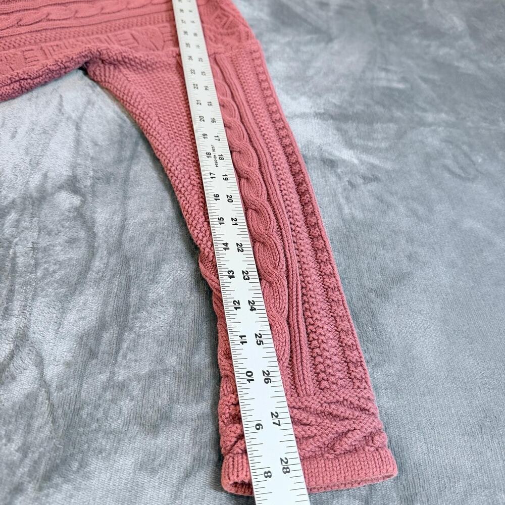LL Bean Vintage Made in USA Purple Cable Knit Cotton Cardigan Sweater Womens S - Picture 6 of 10
